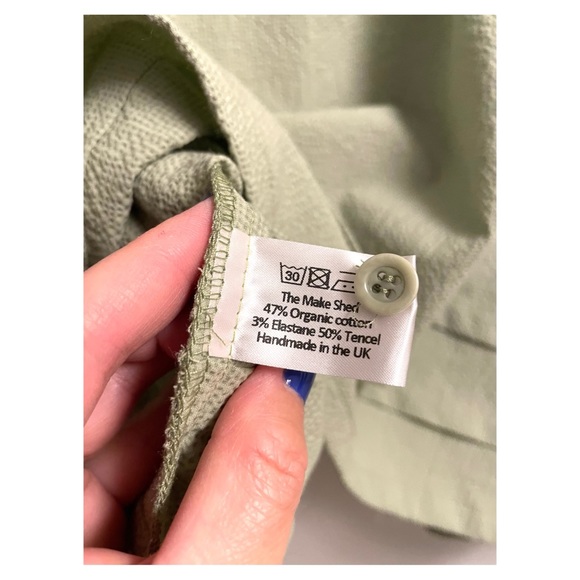 The Make Shed Orchard Top in Sage Collared Blouse Sustainable Brand - Picture 6 of 8